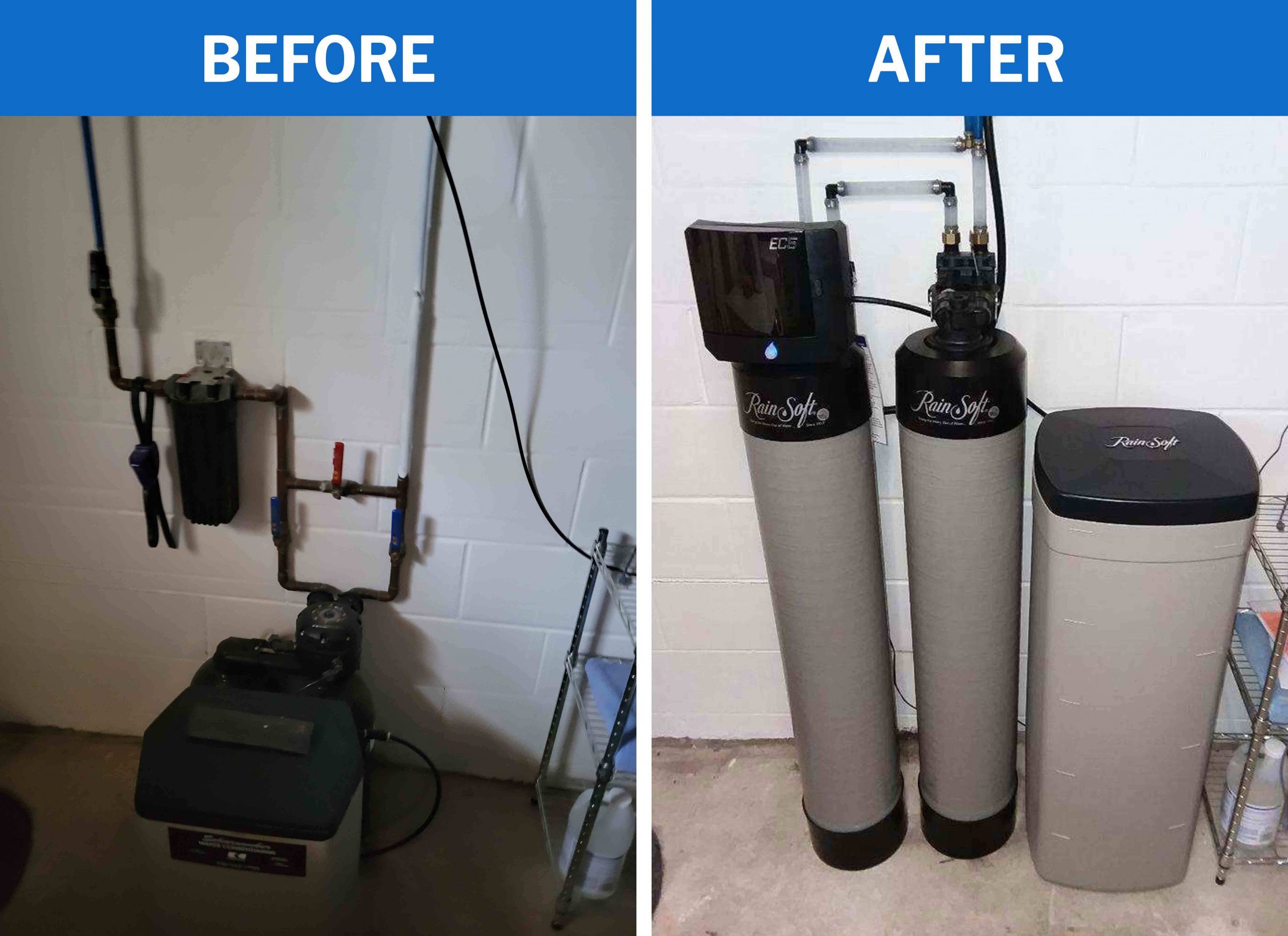 Before and After New Water Softener Installation Project Before and After New Water Softener Installation Project
