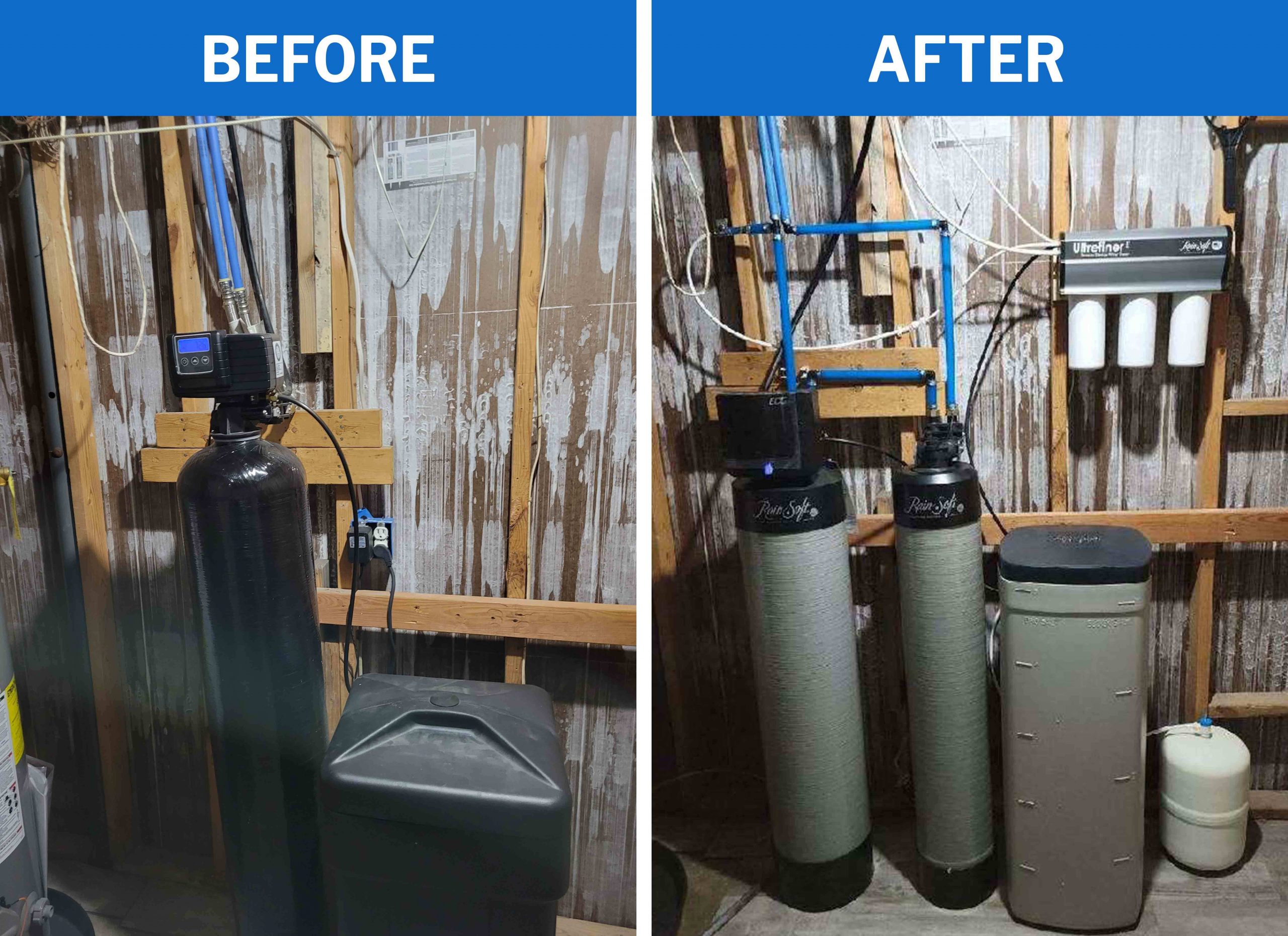 Before and After Water Softener System Installation Before and After Water Softener System Installation