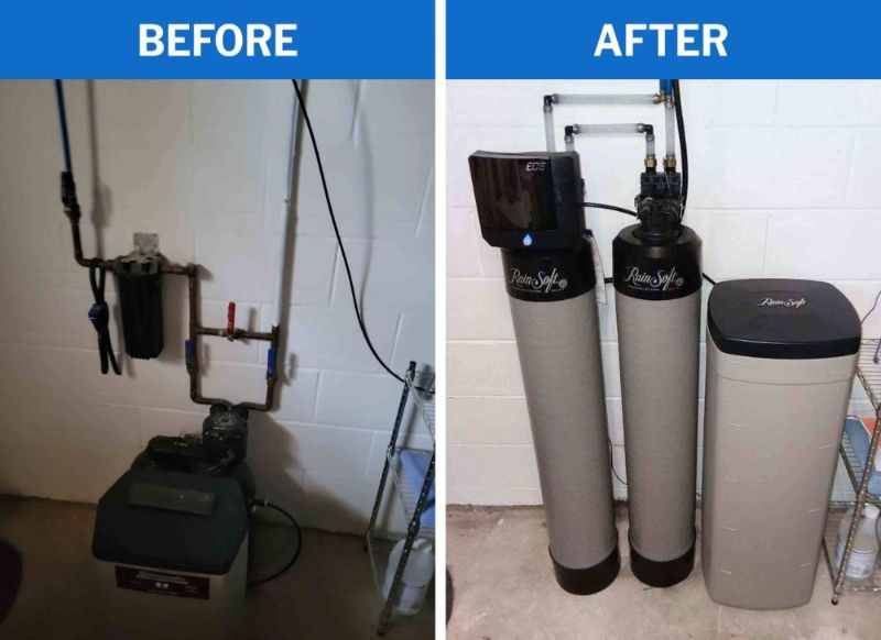 Before And After New Water Softener Installation Project