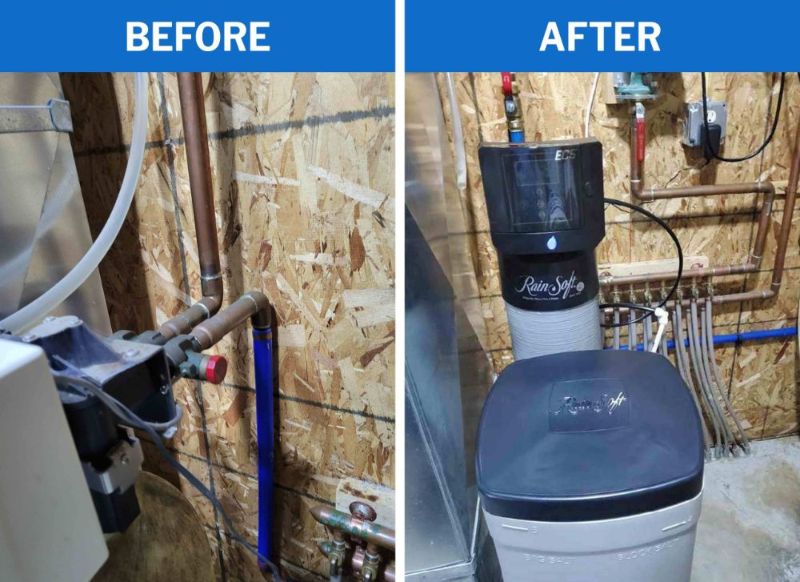 Before And After New Water Softener Installation Service Before And After New Water Softener Installation Service