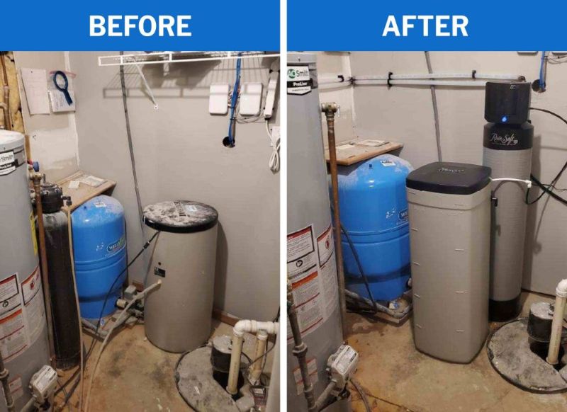 Before And After New Water Softener System Installation