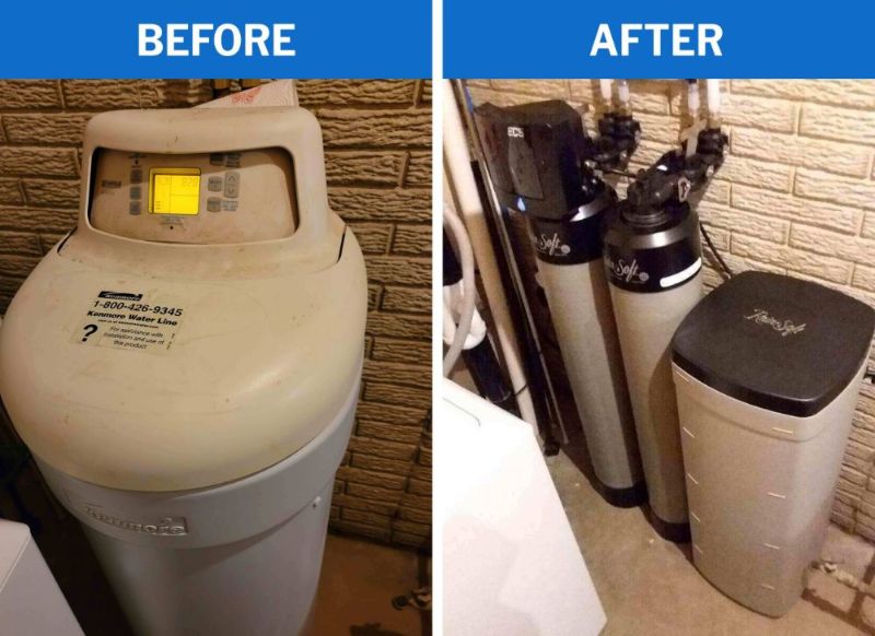 Before And After Old Water Softener Replacement Project