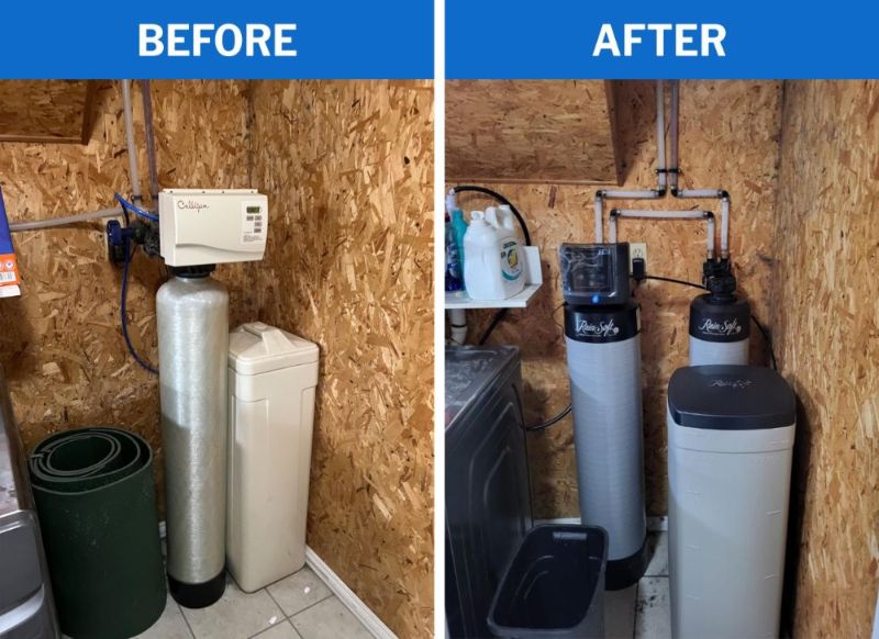 Before And After Rainsoft Home Water Softener Installation