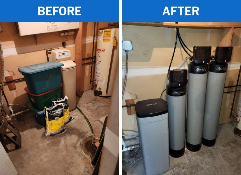 Before And After Water Softener Replacement Project