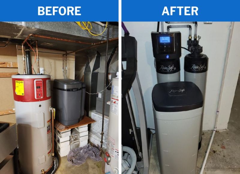 Before And After Water Softener Unit Replacement Project